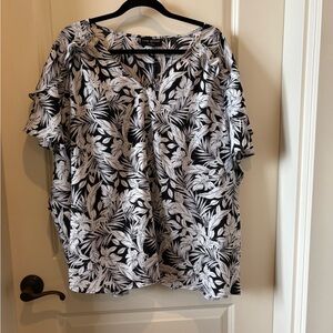 Lane Bryant Black and White Relaxed Blouse